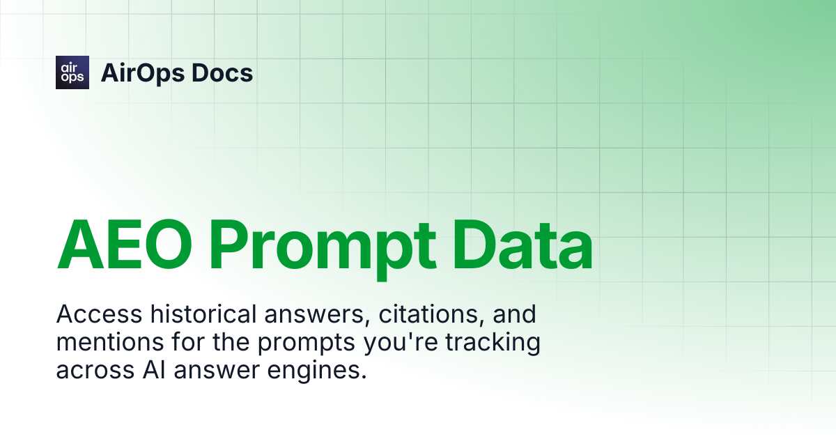 AEO Prompt Data | AirOps Docs