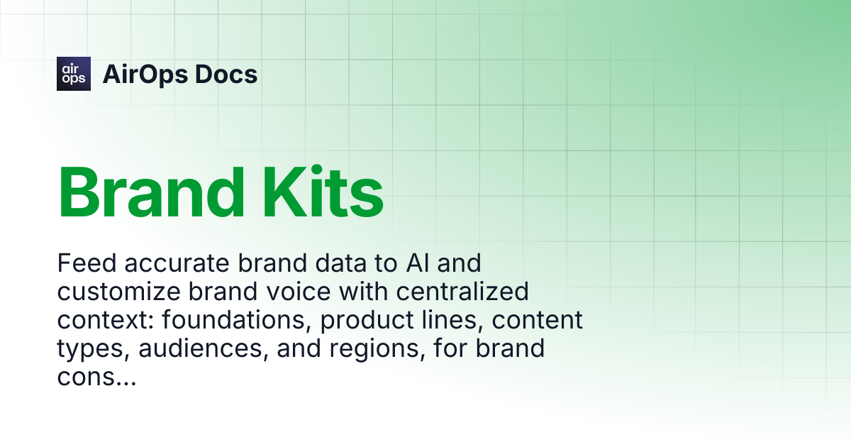 Brand Kits | AirOps Docs