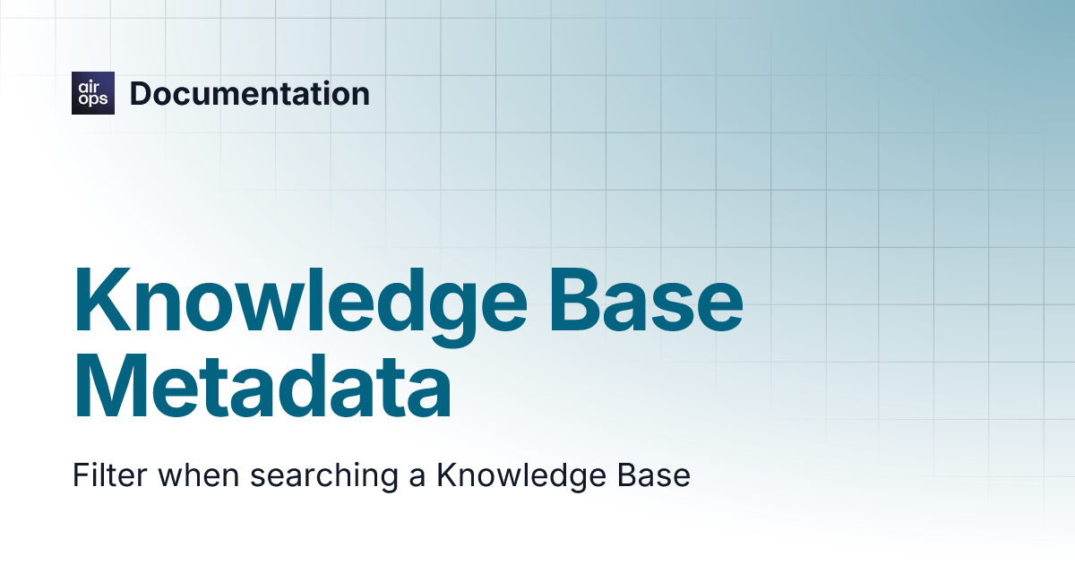 Knowledge Base Metadata | Documentation