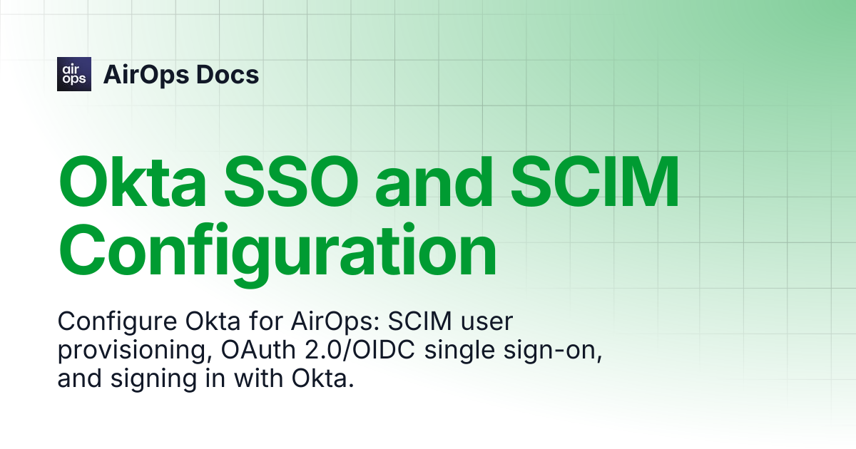 Okta SSO Configuration | AirOps Docs