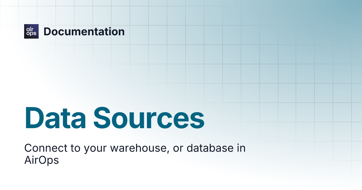 Data sources documentation
