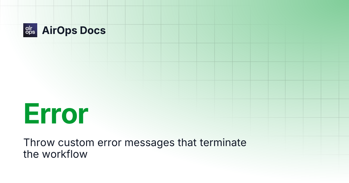Error | AirOps Docs