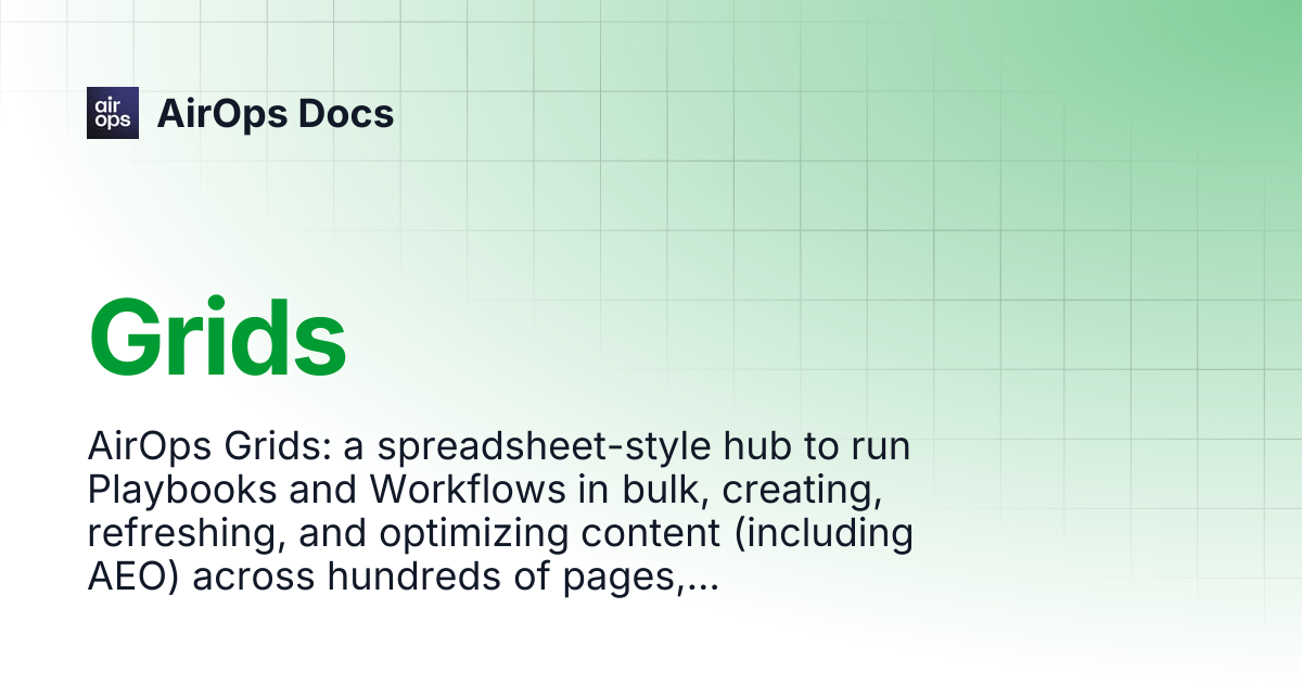 Grid | AirOps Docs
